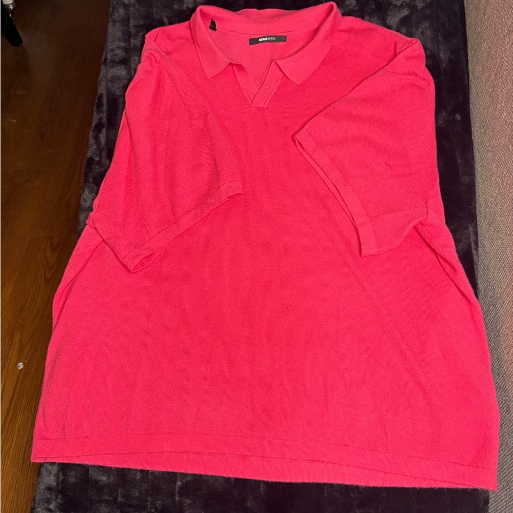 Fashion Nova Men's Red Polo Shirt